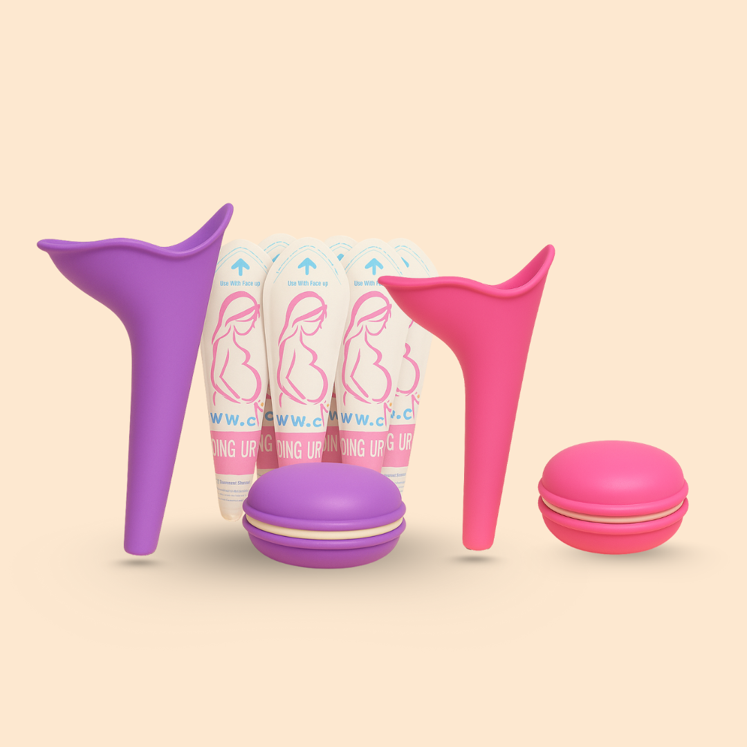 Urinoir portable féminin - Fais pipi debout, hygiénique & sans stress (+ 6 urinoirs jetables) Peezy